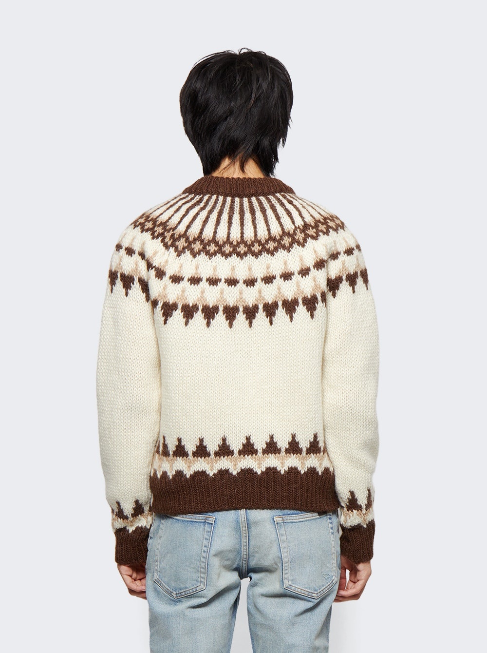 Knit Sweater Beige And Maroon - 5