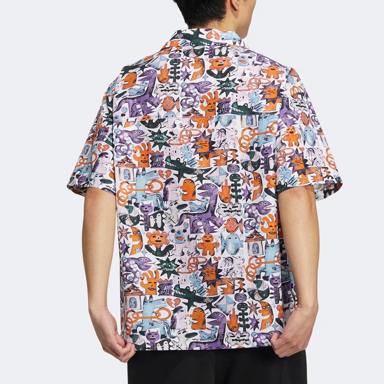adidas originals KT CO AOP SHIRT Athleisure Casual Sports Short Sleeve Couple Style Printing HR6458 - 3