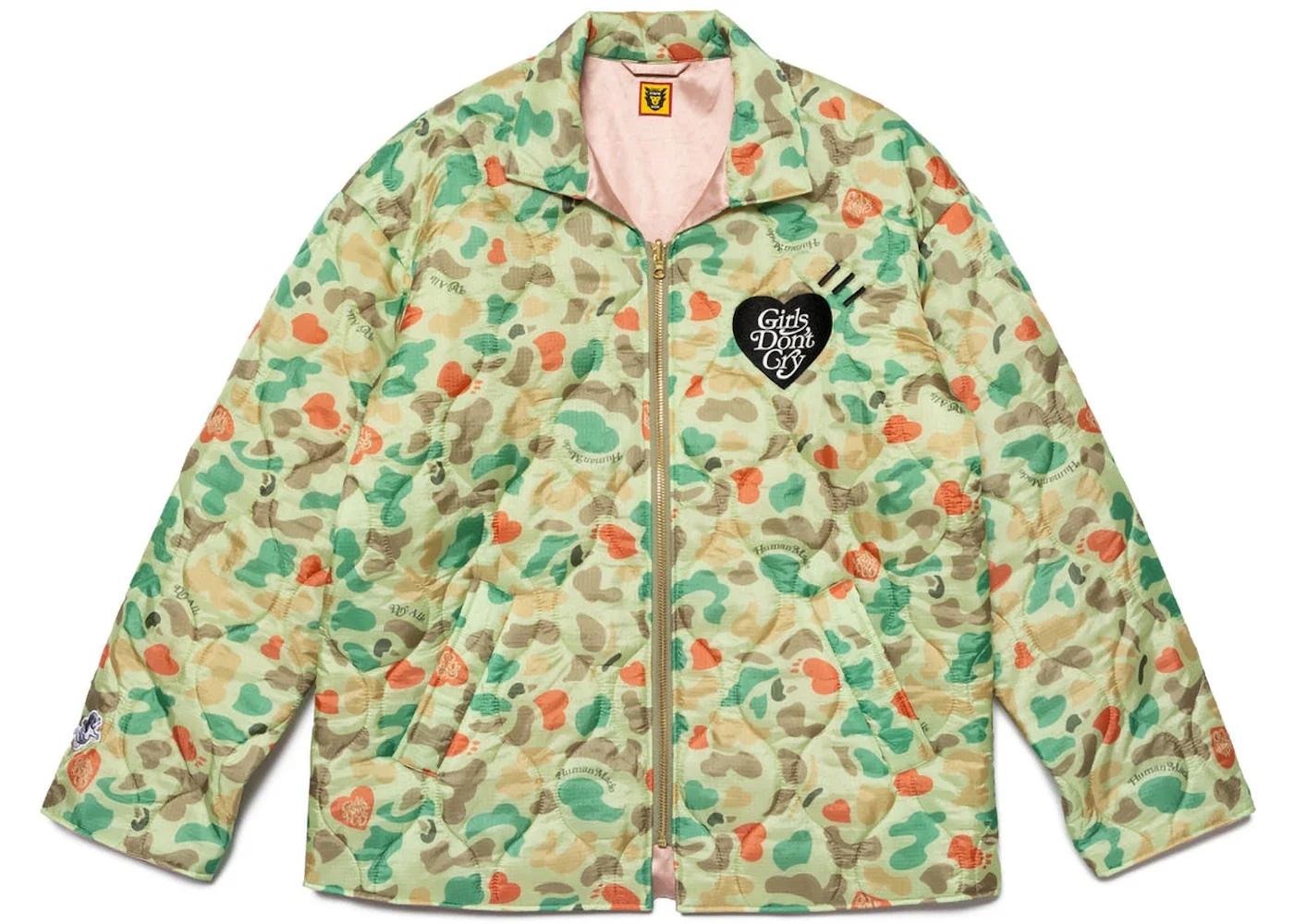 Human Made x Girls Don't Cry Heart Camo Jacket Green - 1
