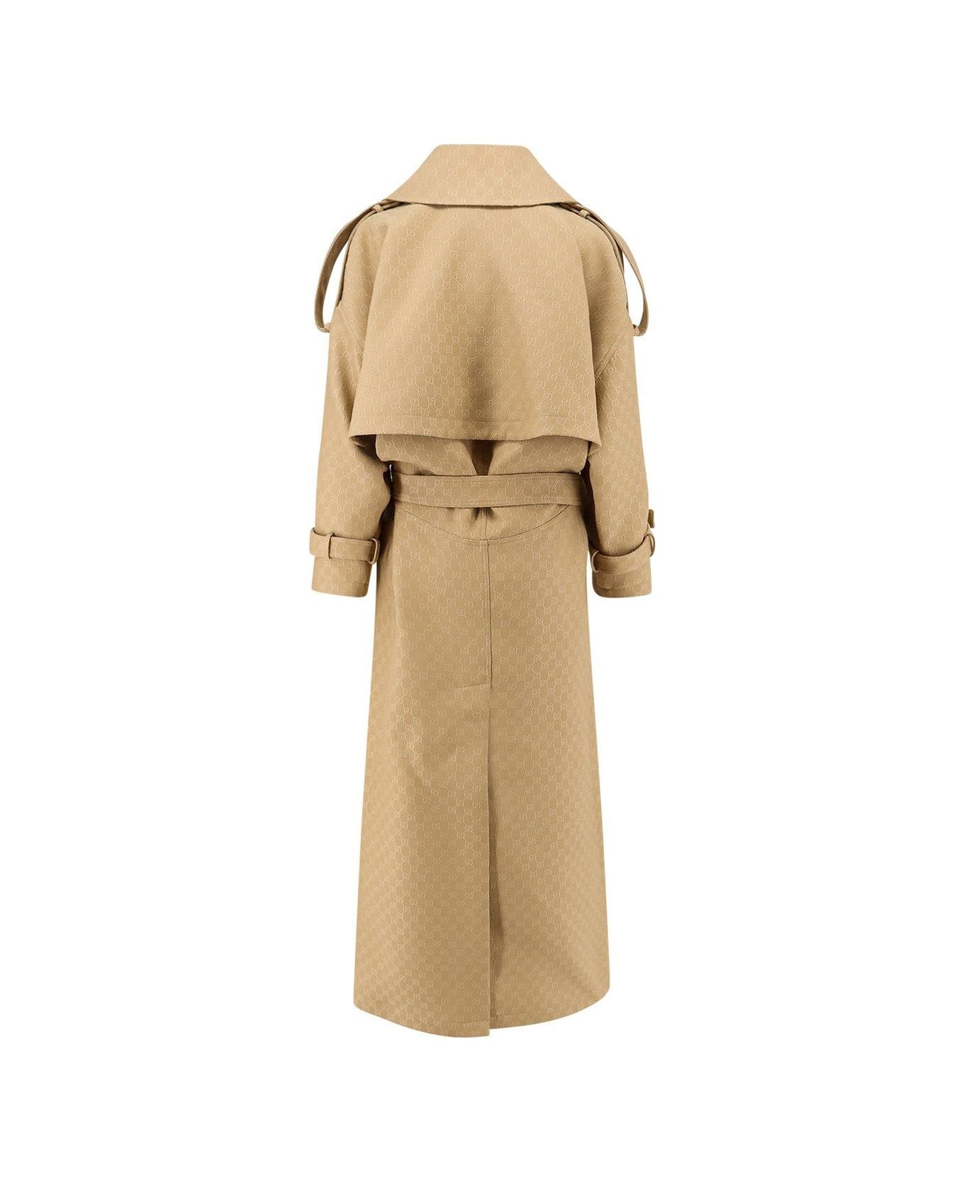 Gg Crêpe Double-breasted Coat - 2