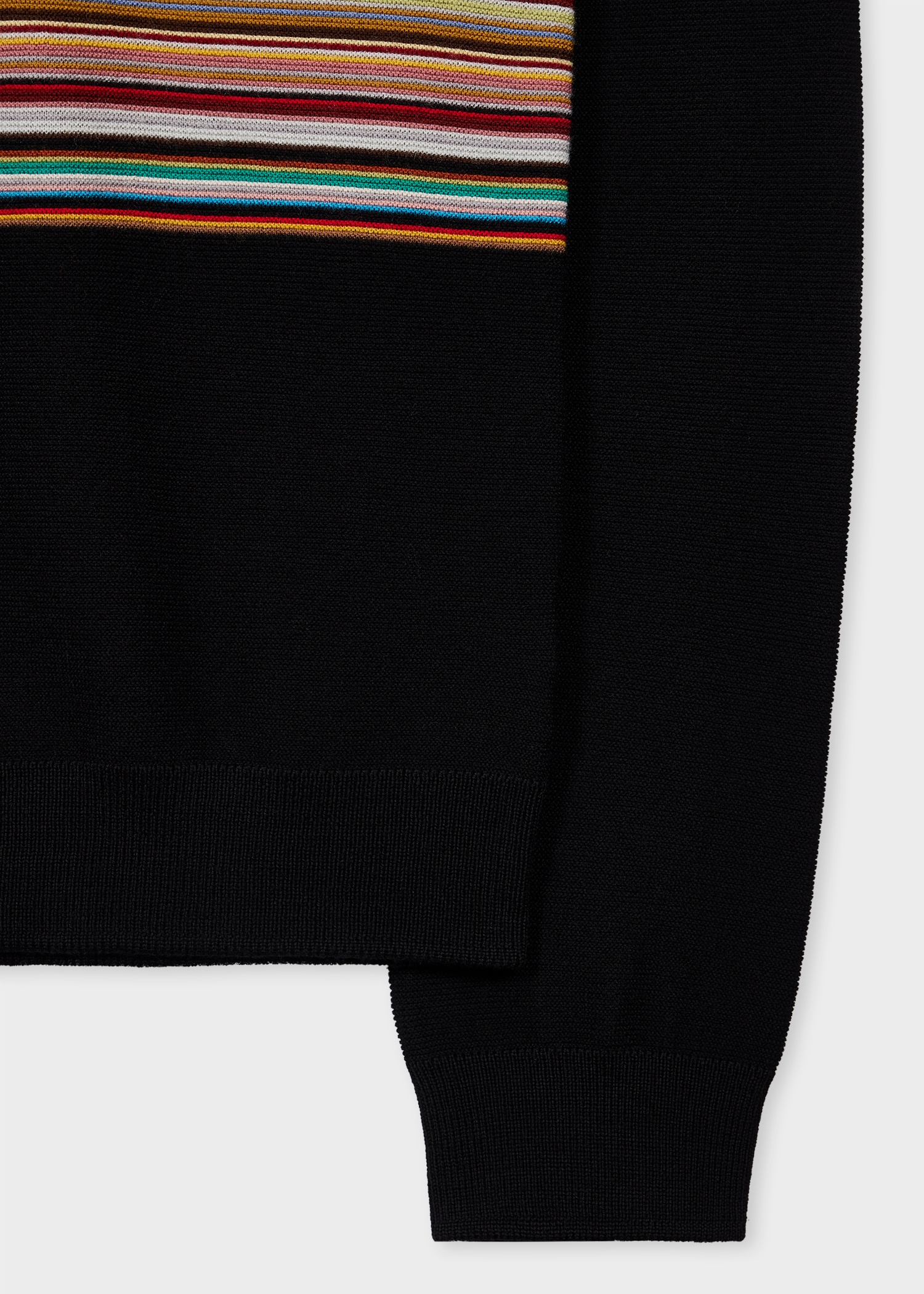 Black 'Signature Stripe' Block Wool Sweater - 2