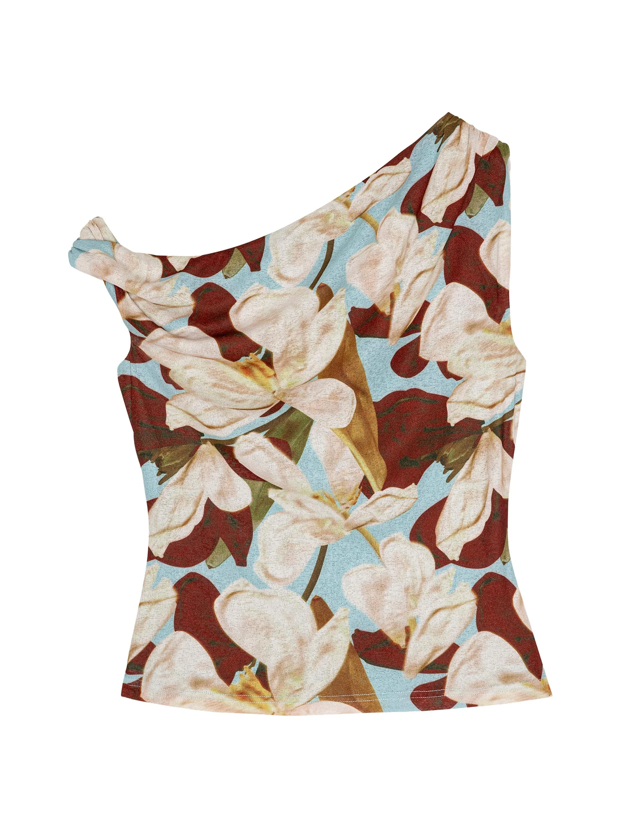 Women's Orelia Floral Asymmetric Top - Plumeria - 1