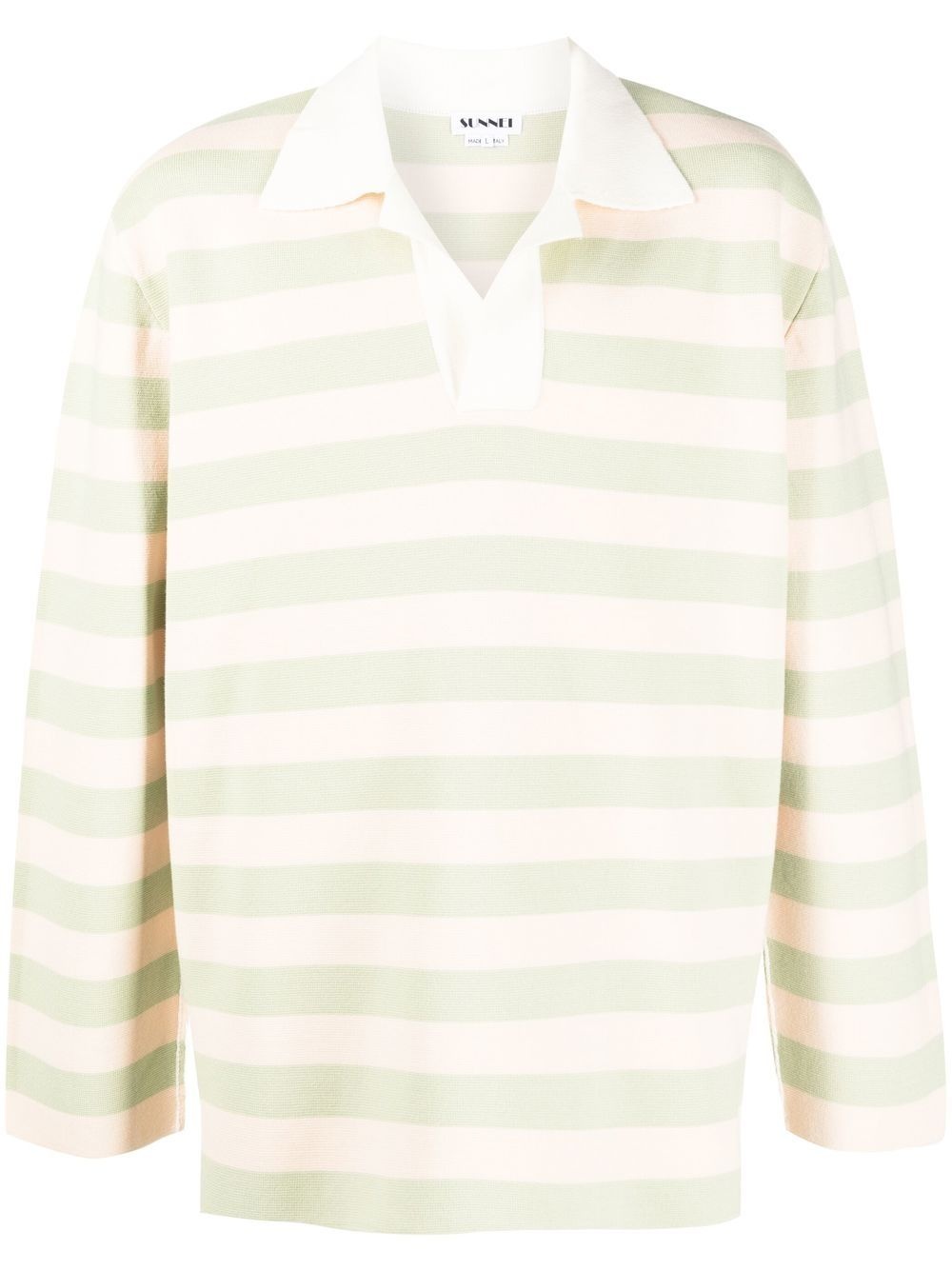 striped long-sleeve polo shirt - 1