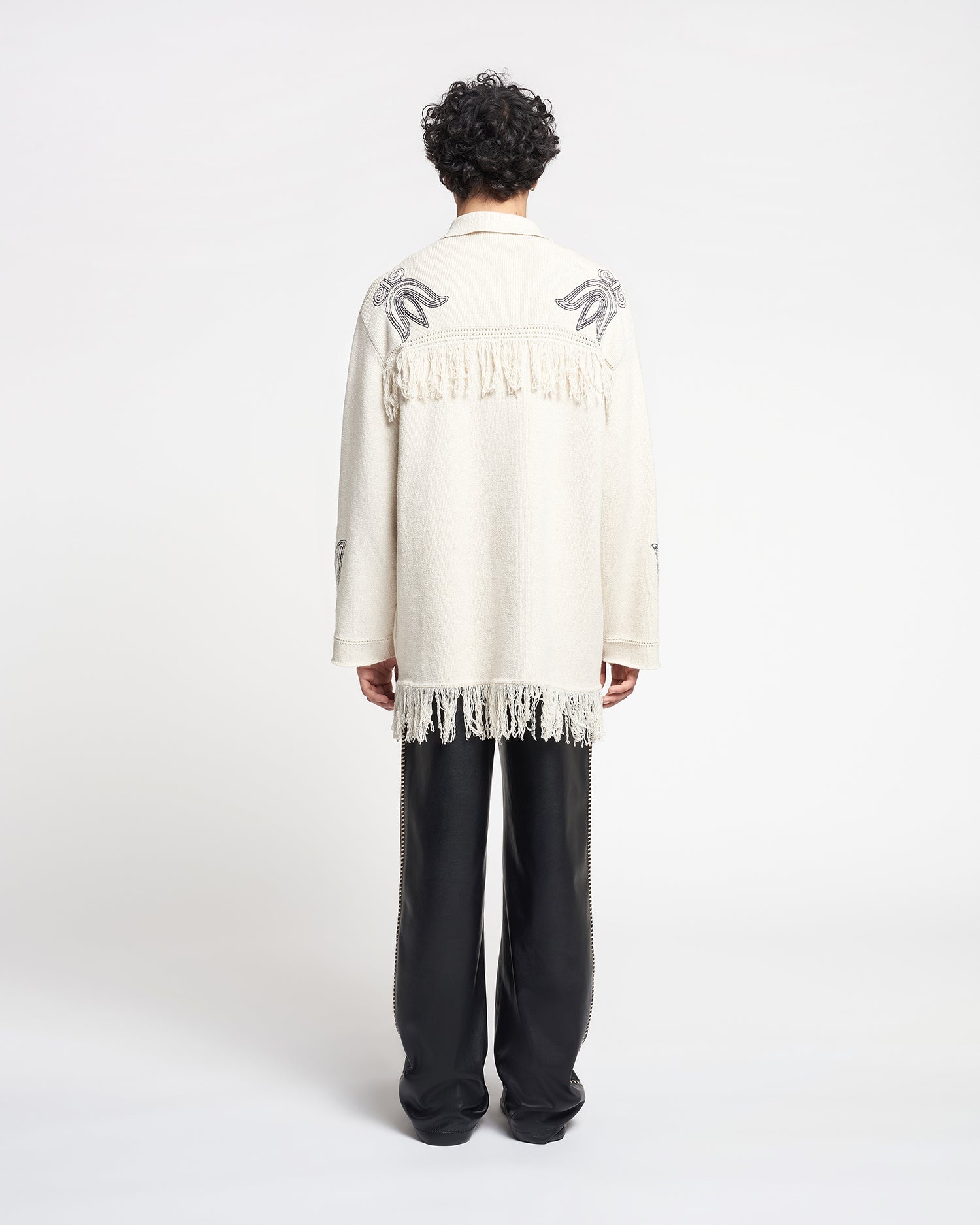 Embroidered Textured-Linen Cardigan - 6