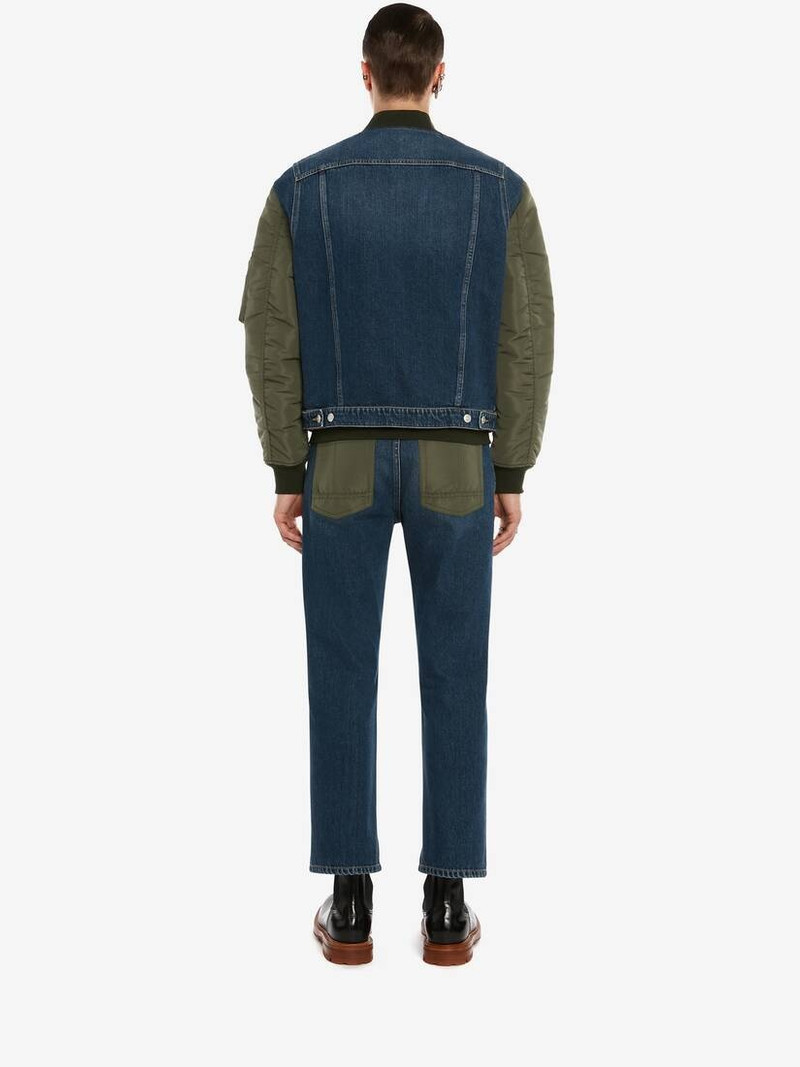 Hybrid Denim Bomber Jacket in Indigo 4