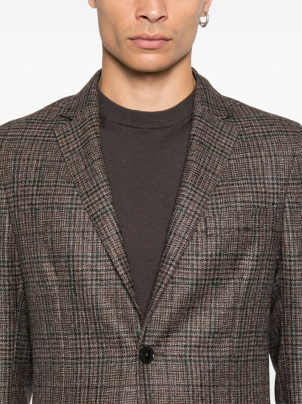 checked two-button jacket - 5
