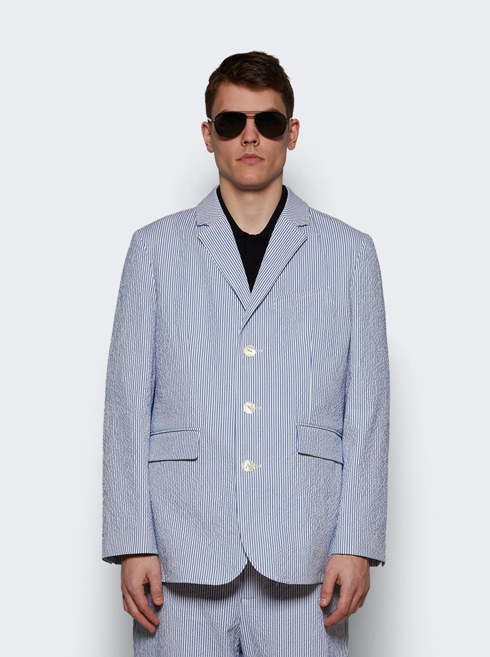 Club Stripe Sb Suit Jacket Blue And White - 3