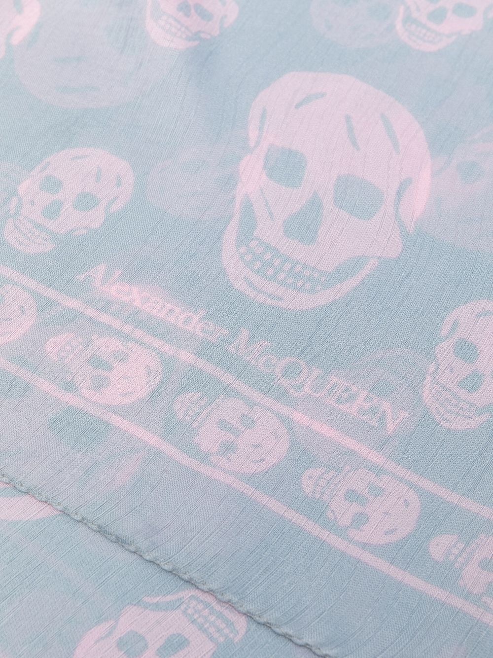 Skull-print silk scarf - 3