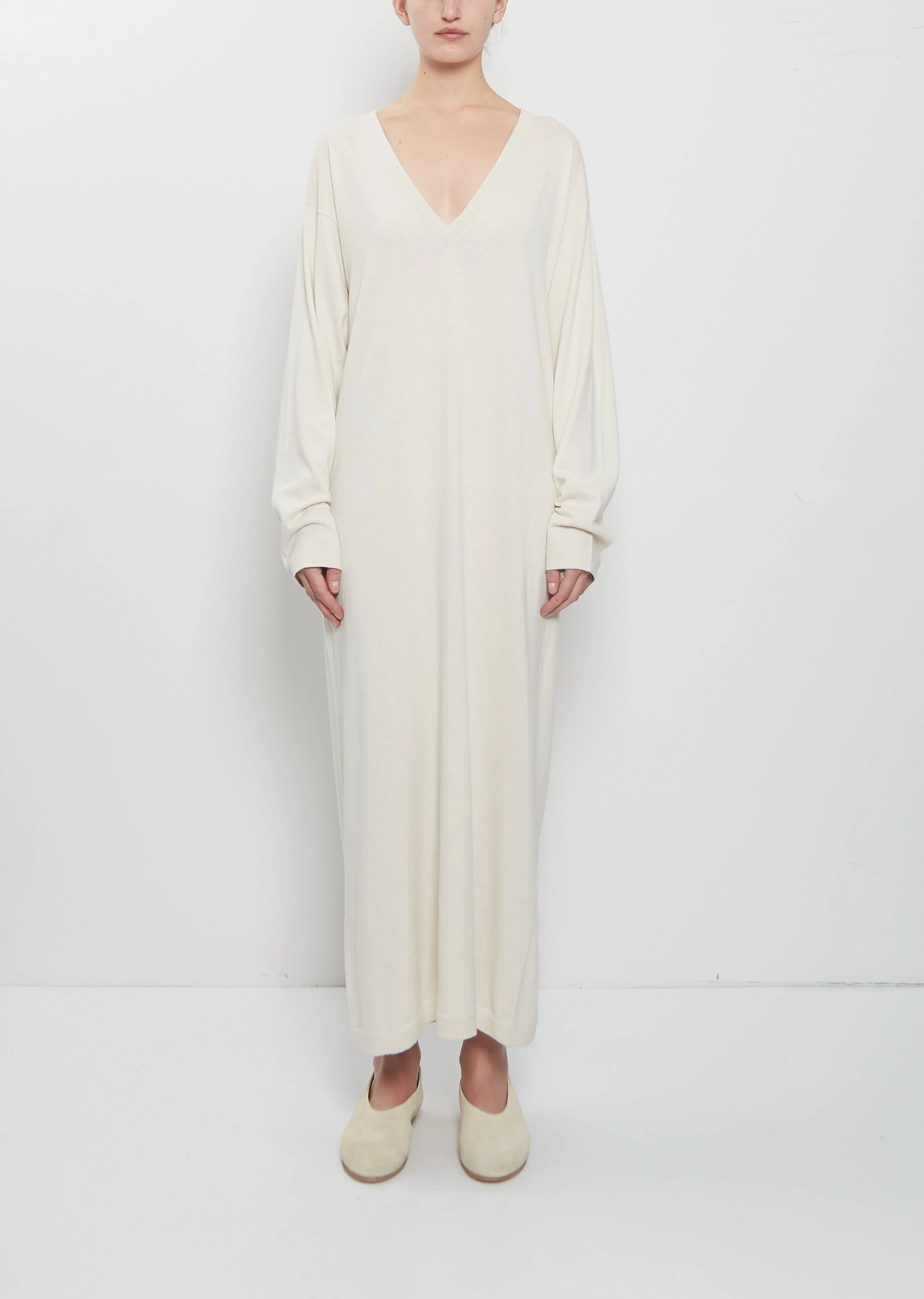 n°480 Invite Cashmere Cotton Dress — Bone - 1