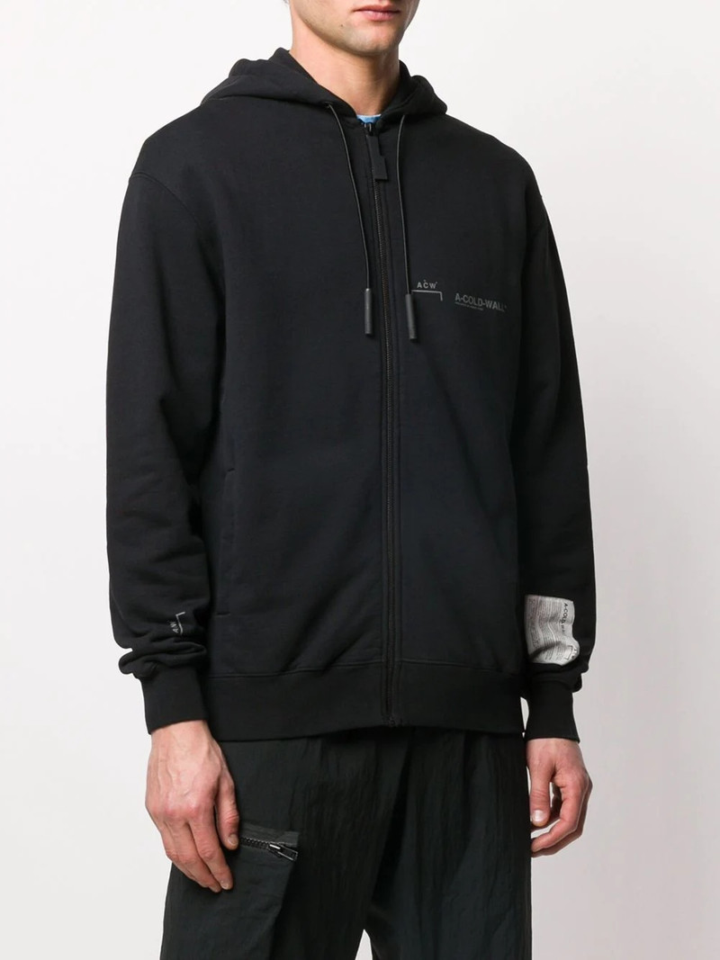 logo print zip-up hoodie 3