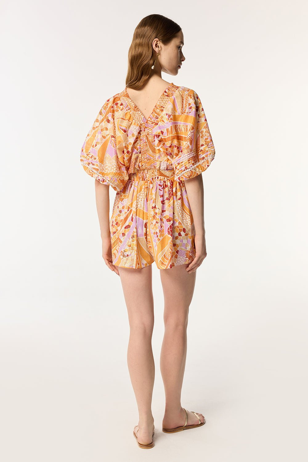 Short Jumpsuit Chantal - Orange Mosaic - 4