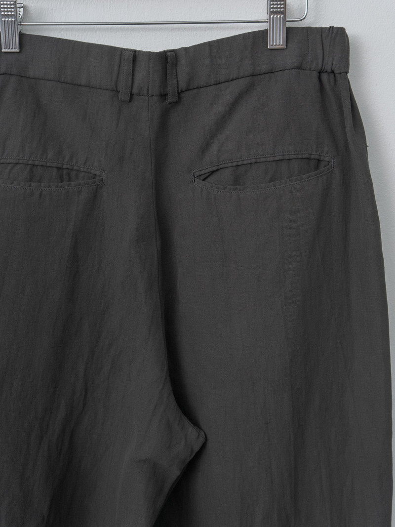 Cotton Linen Voile Loose Fit Pants - Charcoal Gray 6