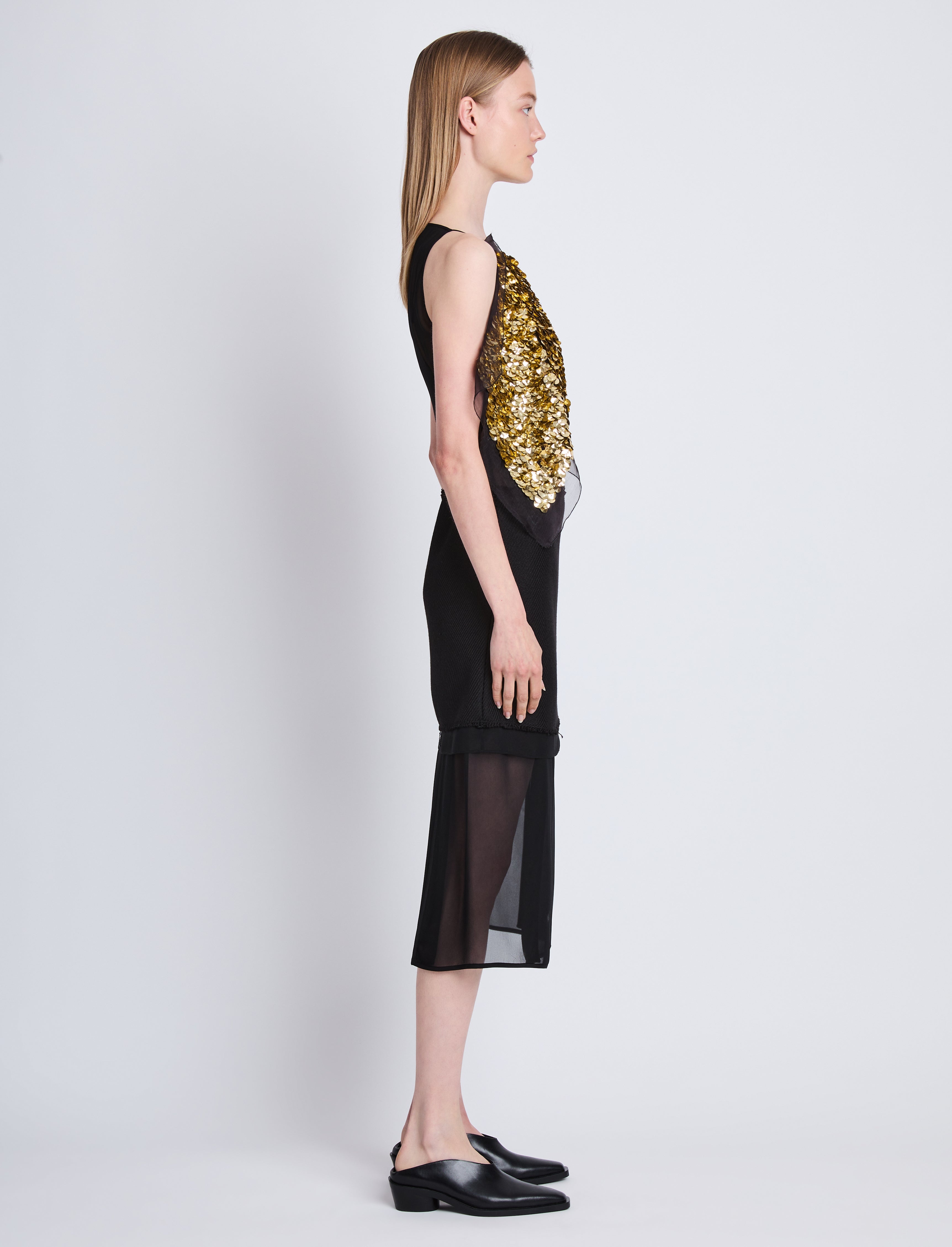 Zaha Dress in Embroidered Silk - 3