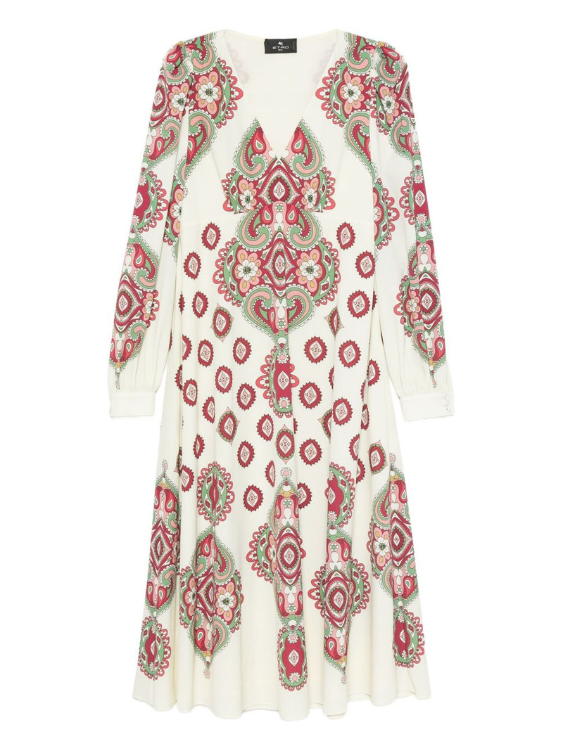 paisley-print long-sleeve dress 1
