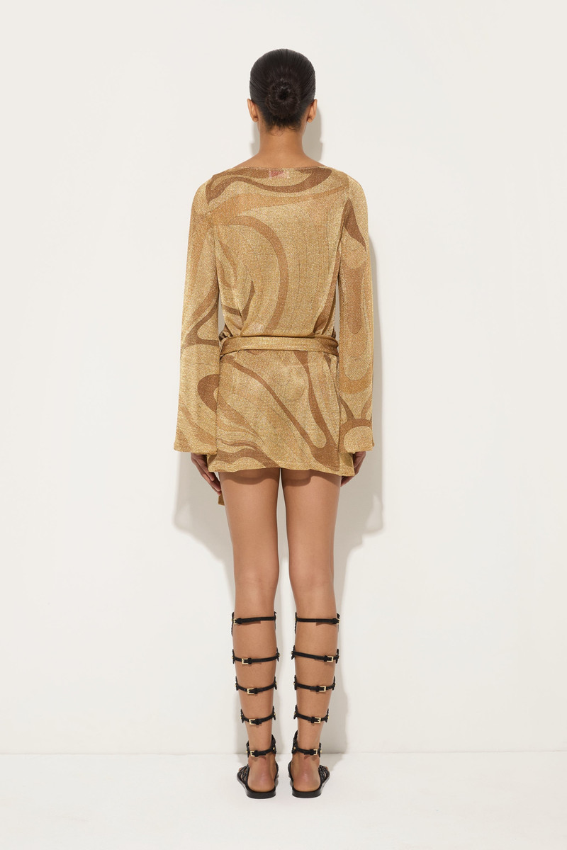 MARMO PRINT LAME DRESS WITH BELT 4