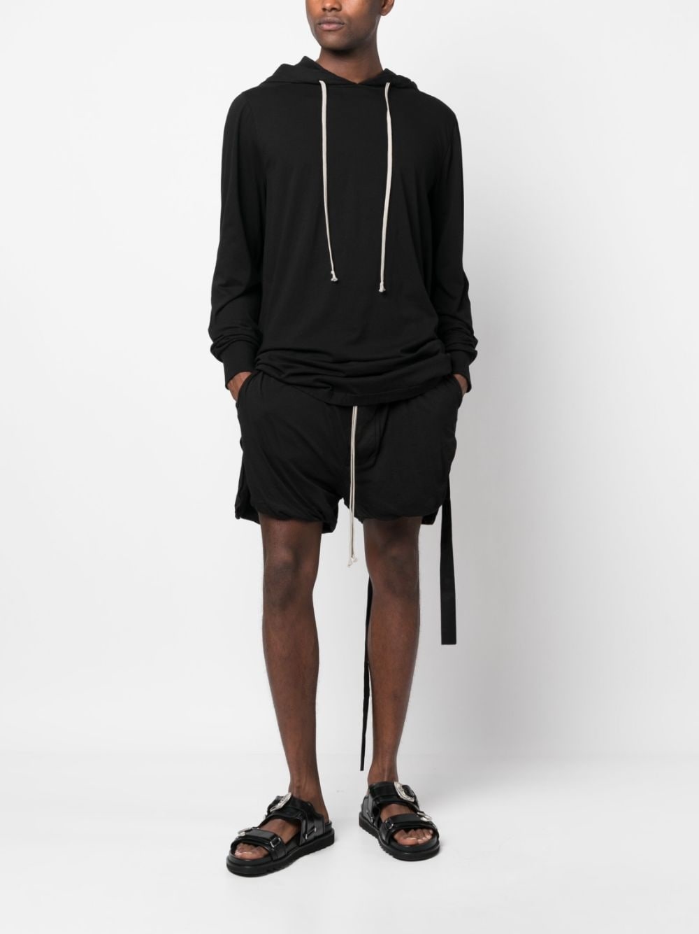 longline cotton hoodie - 2