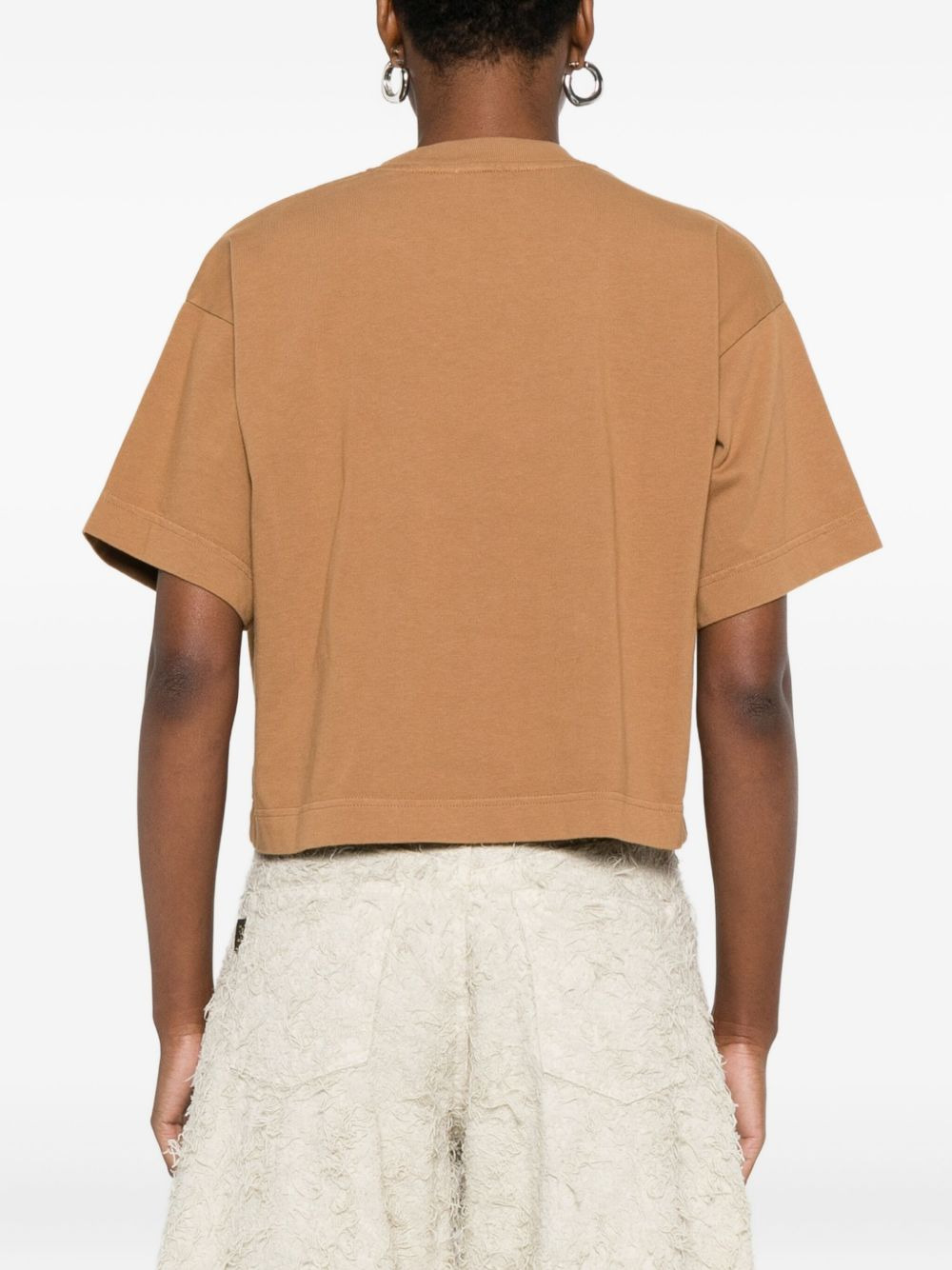 Tonal Logo cropped T-shirt - 4