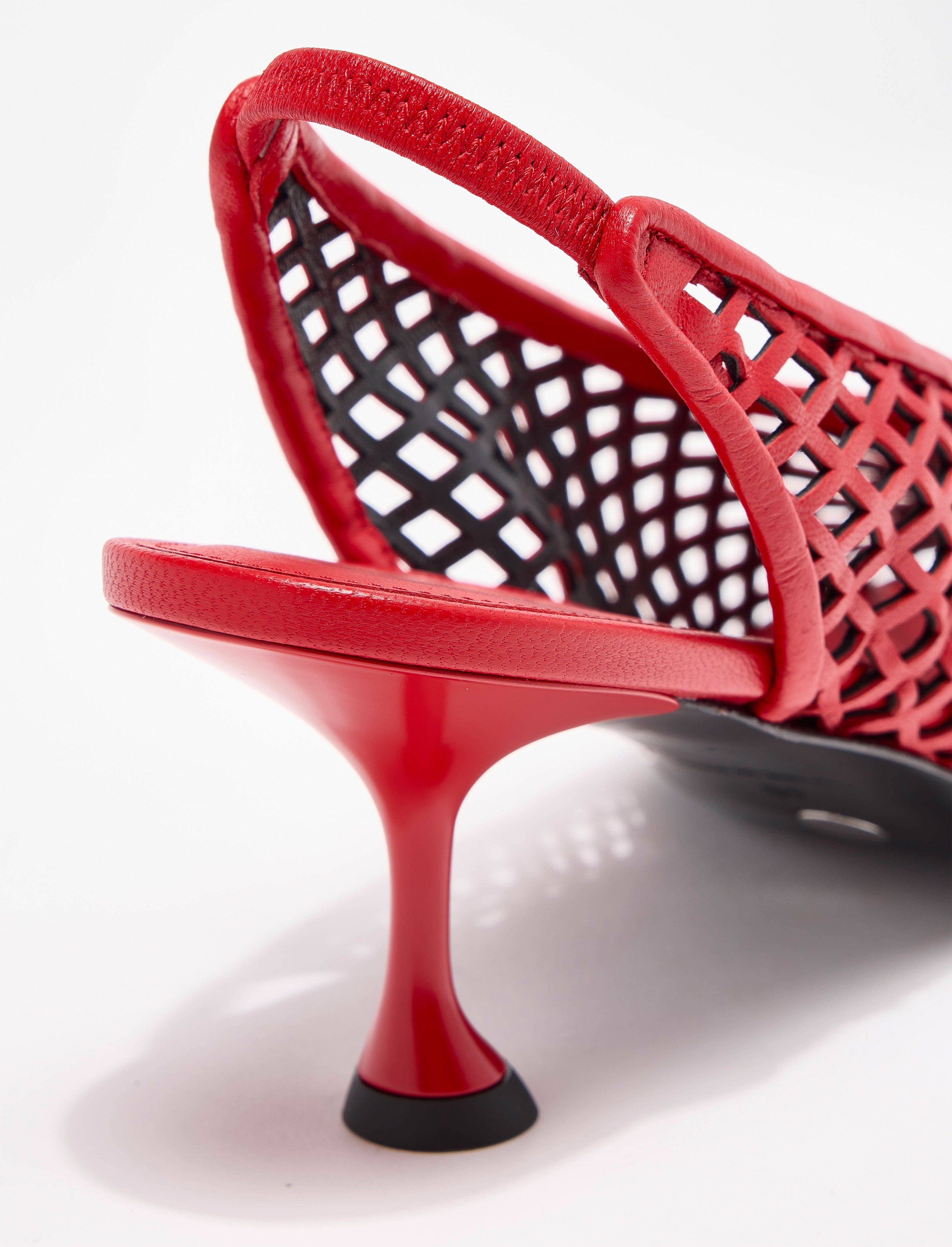 Tee Perforated Slingback Pumps - 4