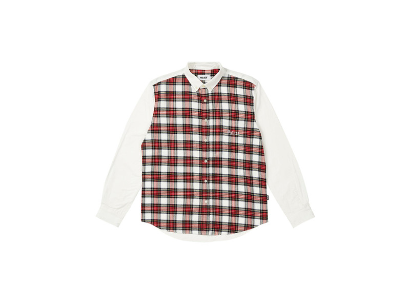 CHECK PANEL CHAMBRAY SHIRT WHITE - 1
