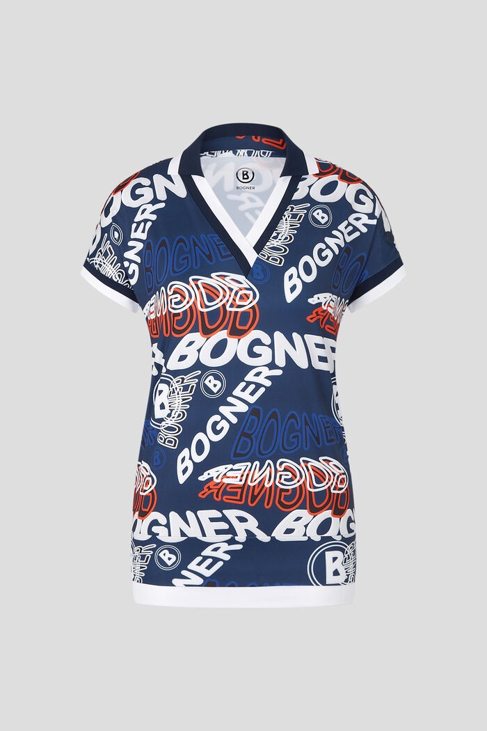Dorisa Functional polo shirt in Dark blue/Off-white/Red - 1