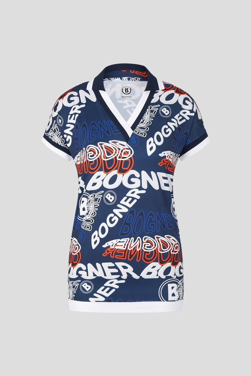 Dorisa Functional polo shirt in Dark blue/Off-white/Red 1