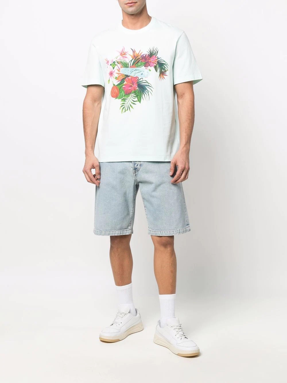 floral logo-print T-shirt - 2