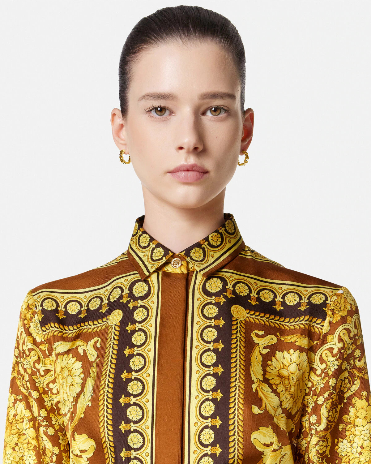 Barocco Silk Mini Shirt Dress - 3