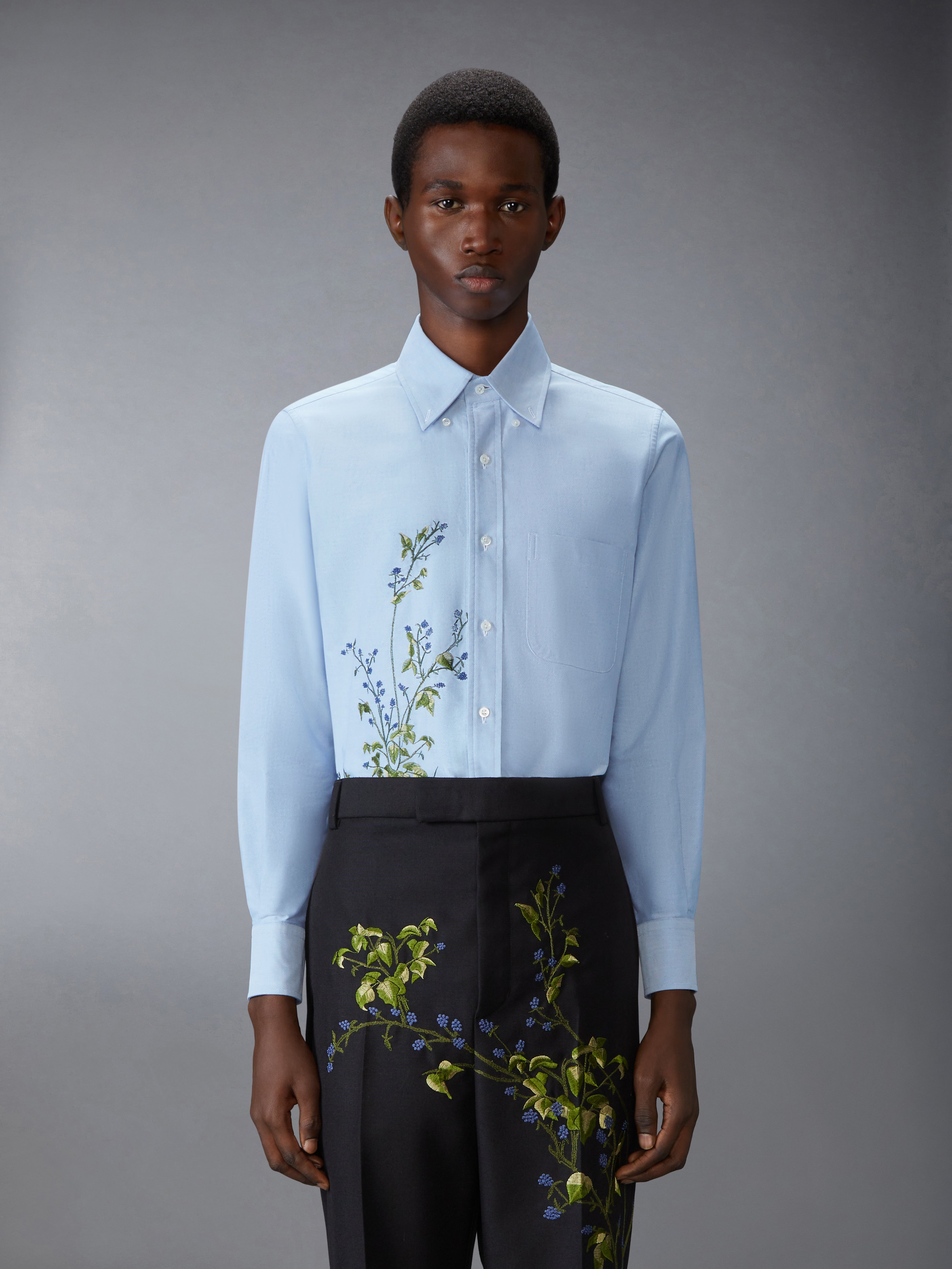 GOOSE SCENIC SATIN STITCH OXFORD SHIRT - 2