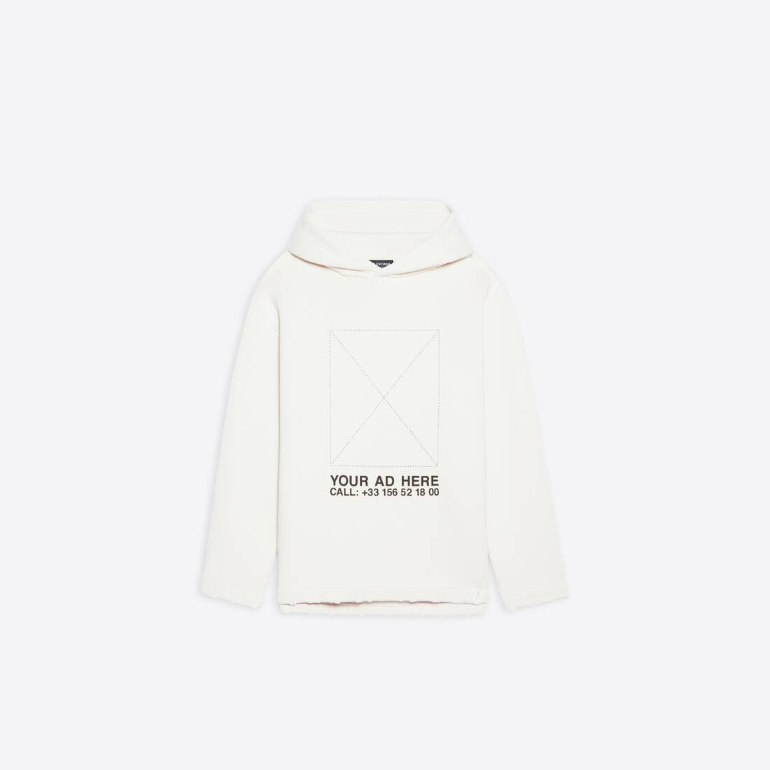 Women's Your Ad Here Cropped Hoodie in White - 1