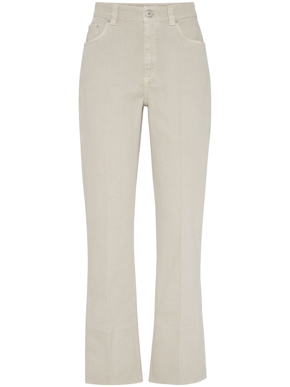 stretch-cotton kick-flare trousers - 1