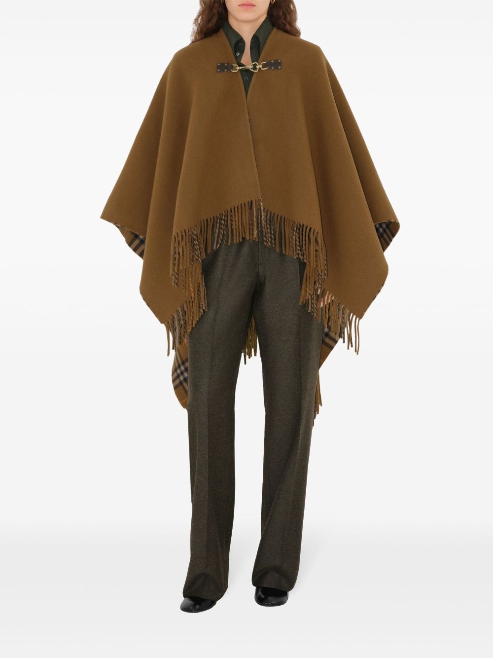 check wool cape - 3