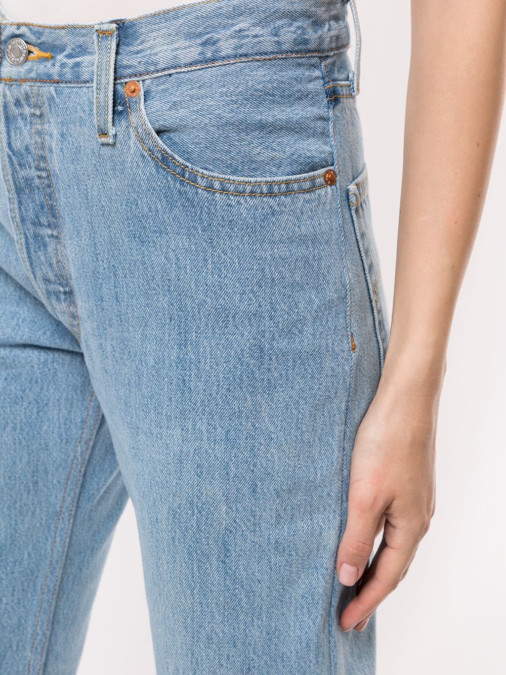 Stove pipe cropped jeans - 5