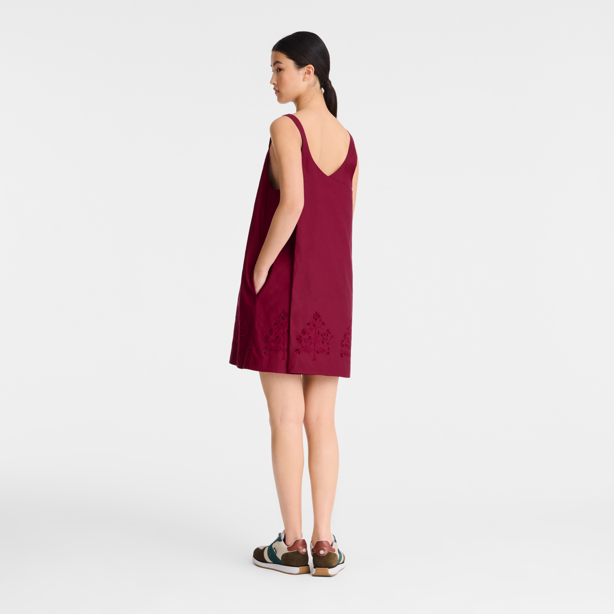 Dress Beetroot - Embroidered canvas - 3