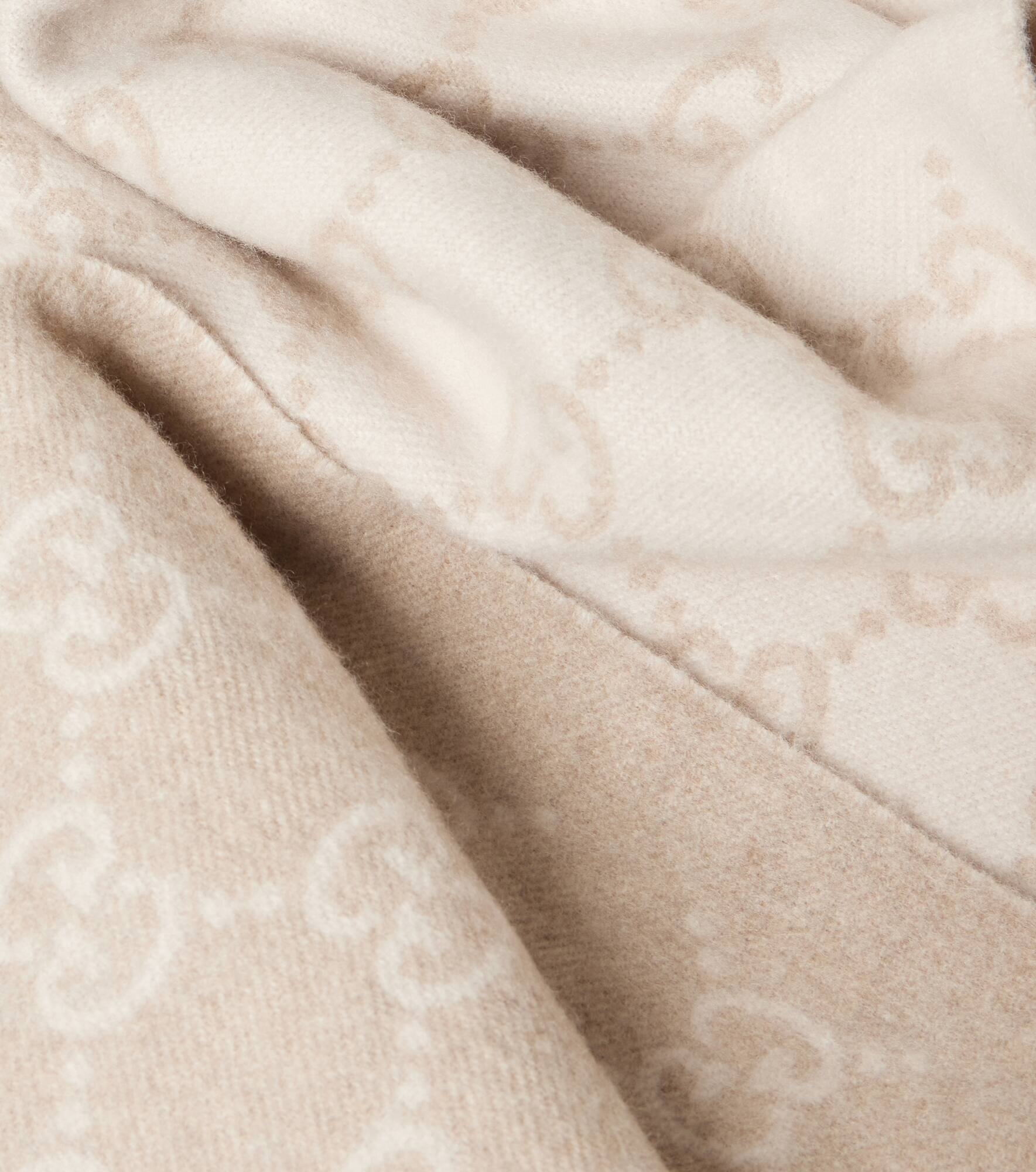 GG fringed cashmere scarf - 4