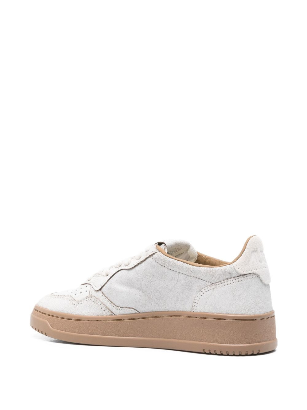 perforated suede sneakers - 3