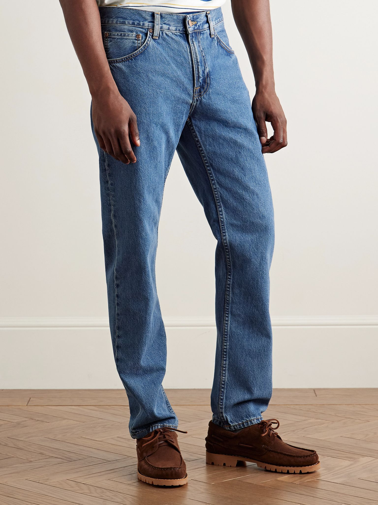 Gritty Jackson Slim-Fit Straight-Leg Organic Jeans Blue - 3