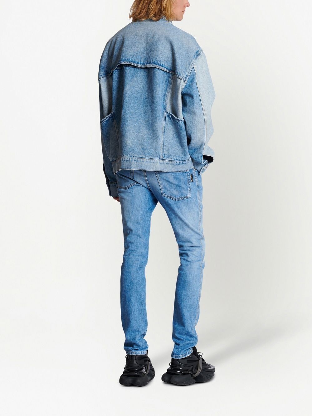 panelled-design denim jacket - 4