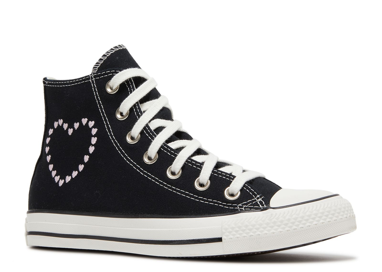 WMNS CHUCK TAYLOR ALL STAR HIGH 'EMBROIDERED HEARTS - BLACK' - 2