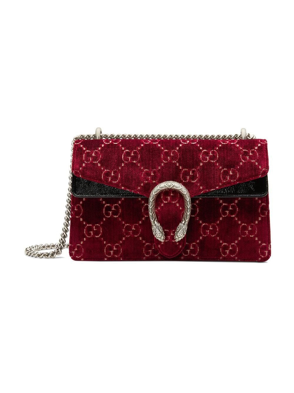 red Dionysus GG velvet small shoulder bag - 1