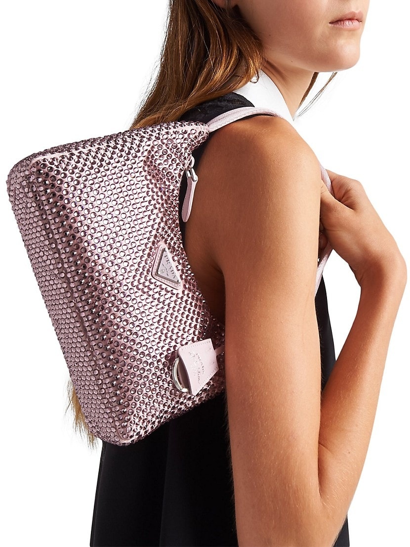 ハンドバッグ PRADA | Satin mini-bag with crystals hobo bag 22*17*6cm Prada Satin Mini Bag with Crystals | Saks Fifth Avenue