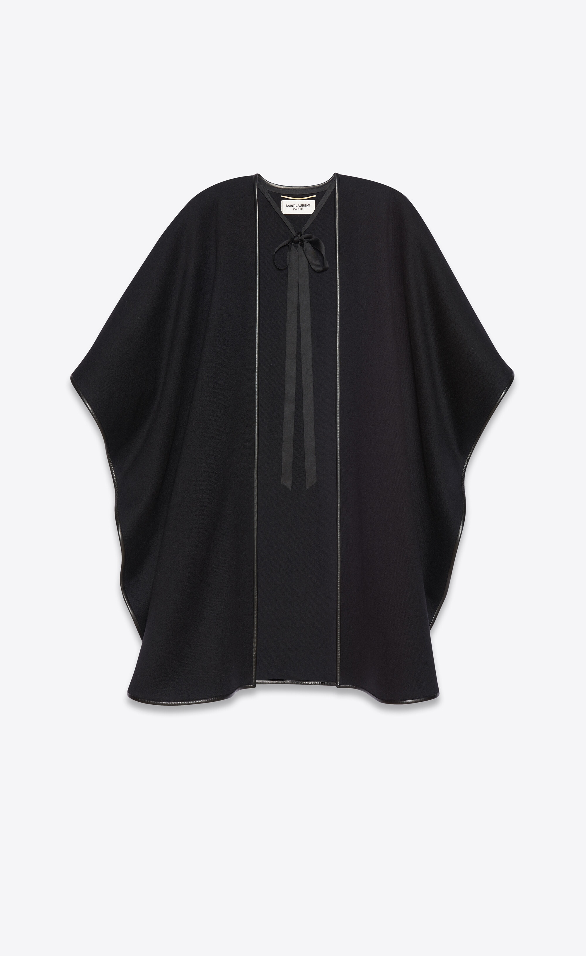 oversized cape in flannel wool cashmere - 1