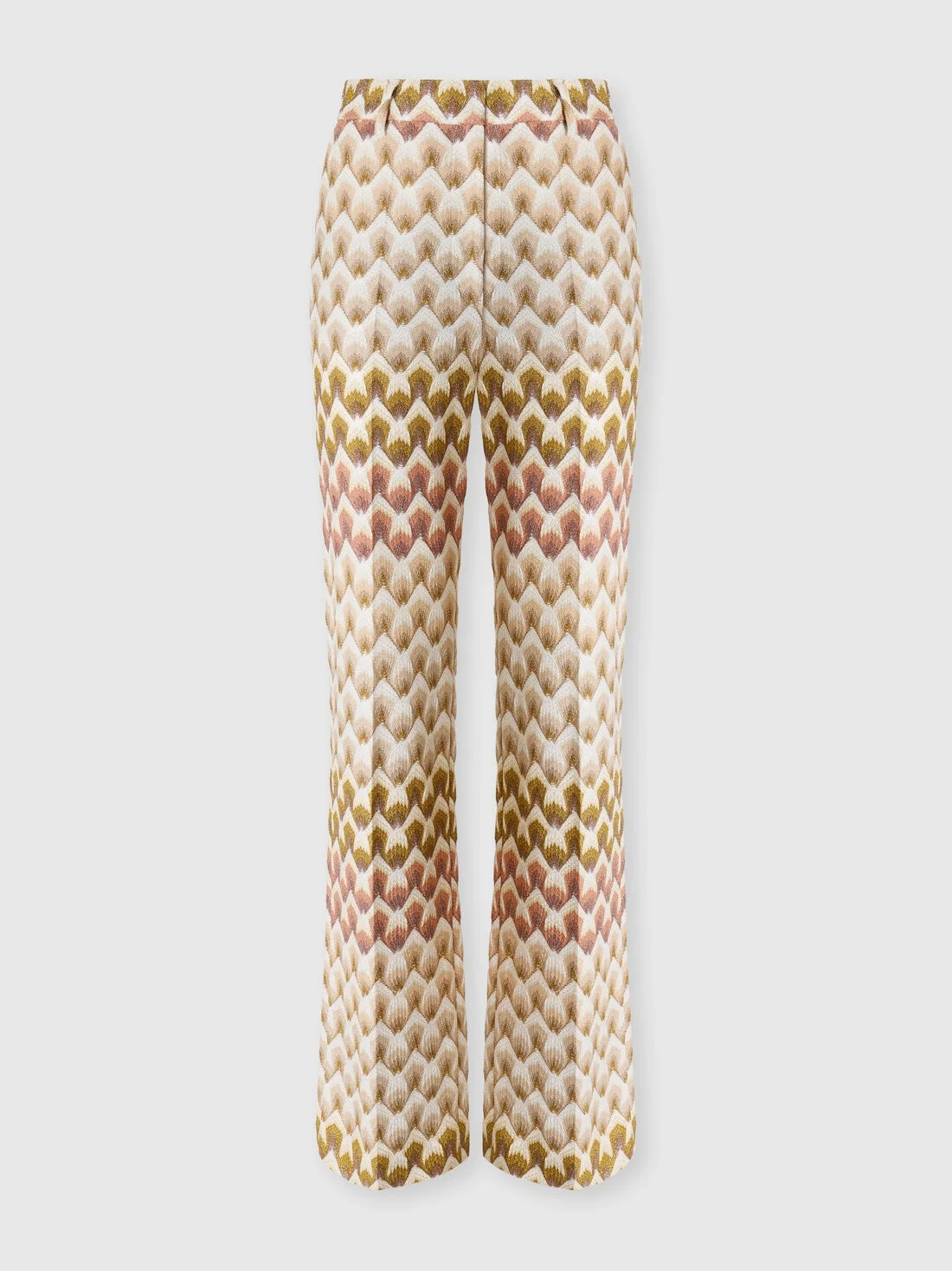 Straight-leg viscose lamé trousers with lace motif - 1