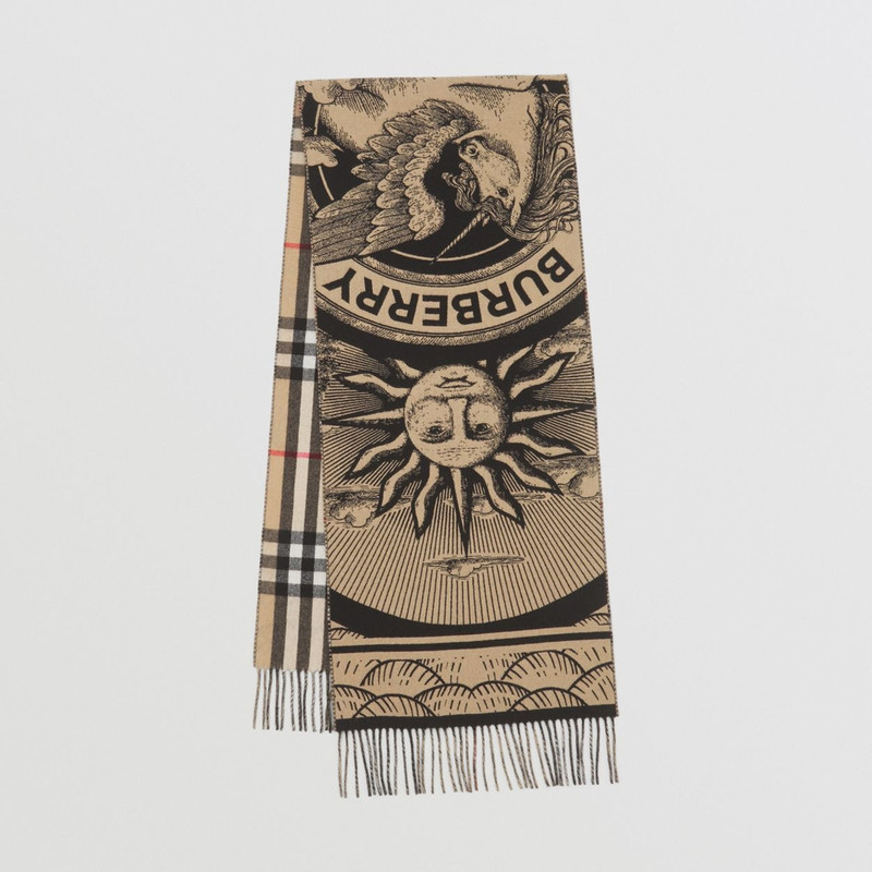 Check and Celestial Cashmere Jacquard Scarf 1