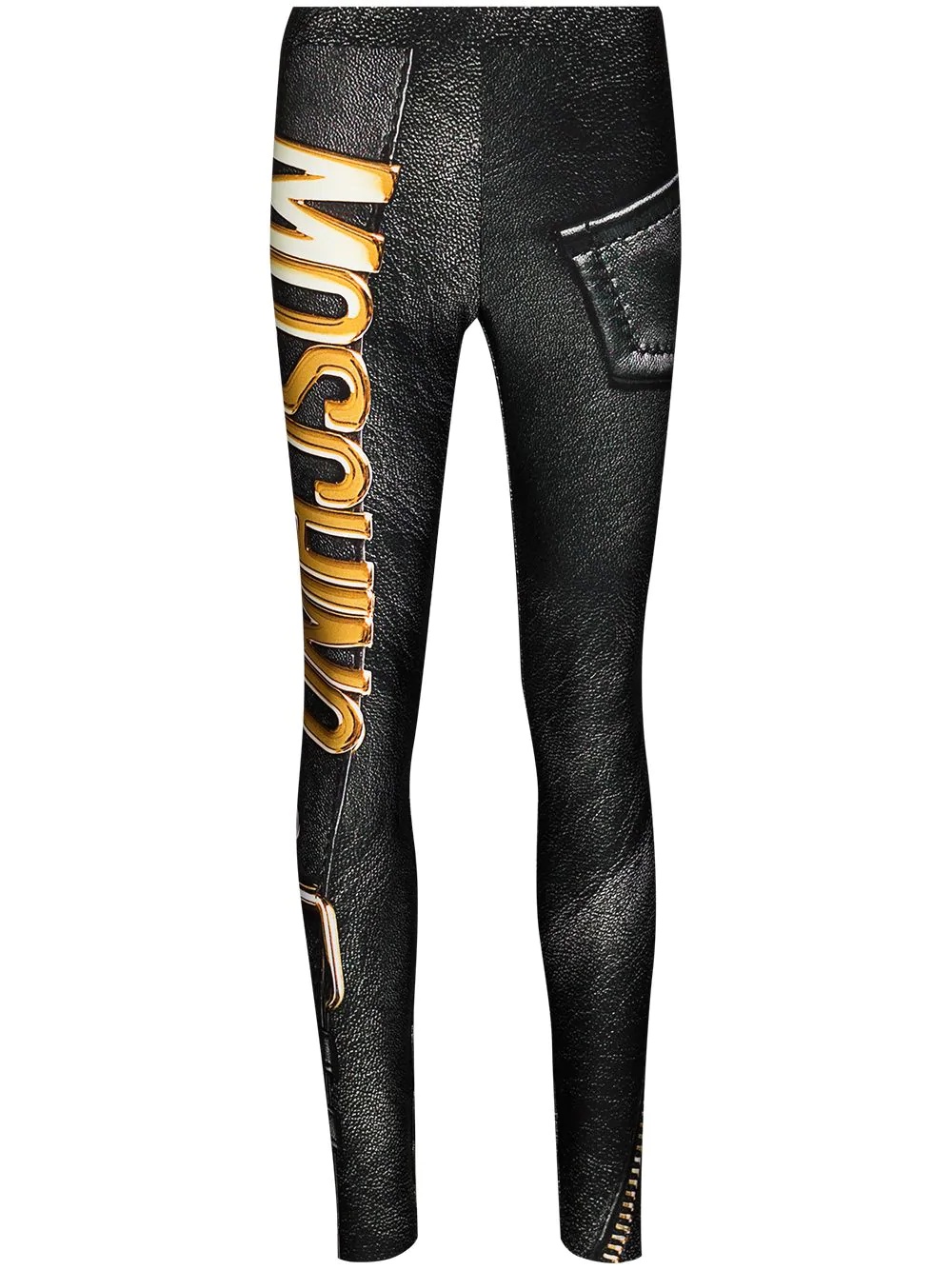 biker-style graphic-print leggings - 1