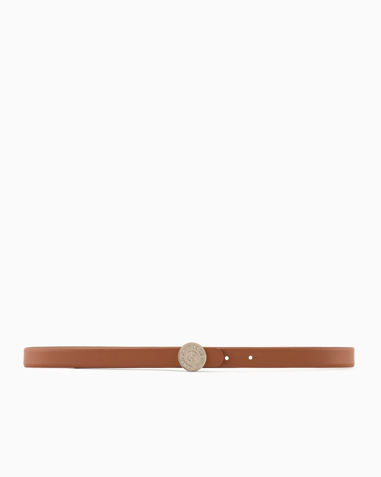SLIM LEATHER BELT WITH ROUND BUCKLE - 3