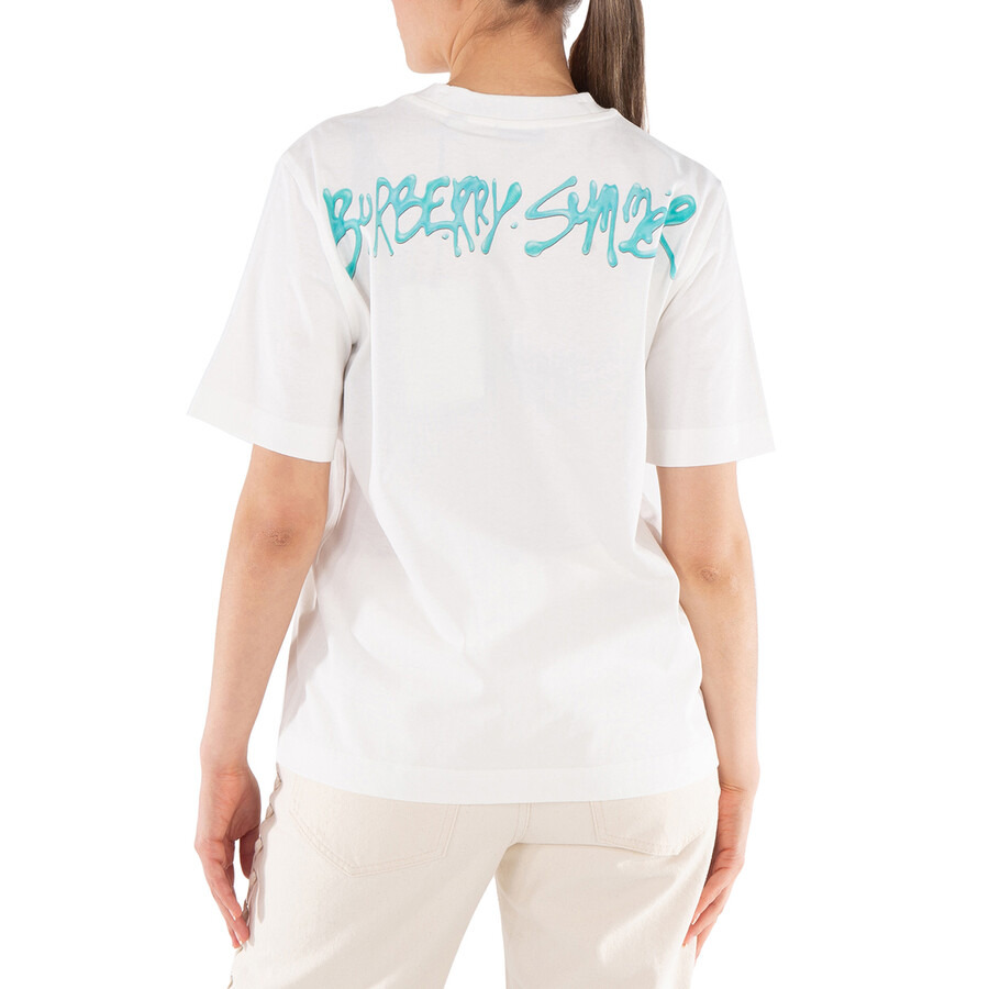 Burberry Graphic Printed Crewneck Cotton T-Shirt - 3