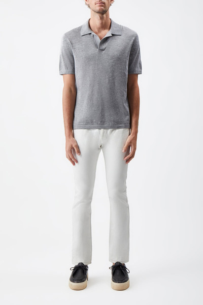 GABRIELA HEARST Stendhal Knit Short Sleeve Polo in Heather Grey Cashmere outlook