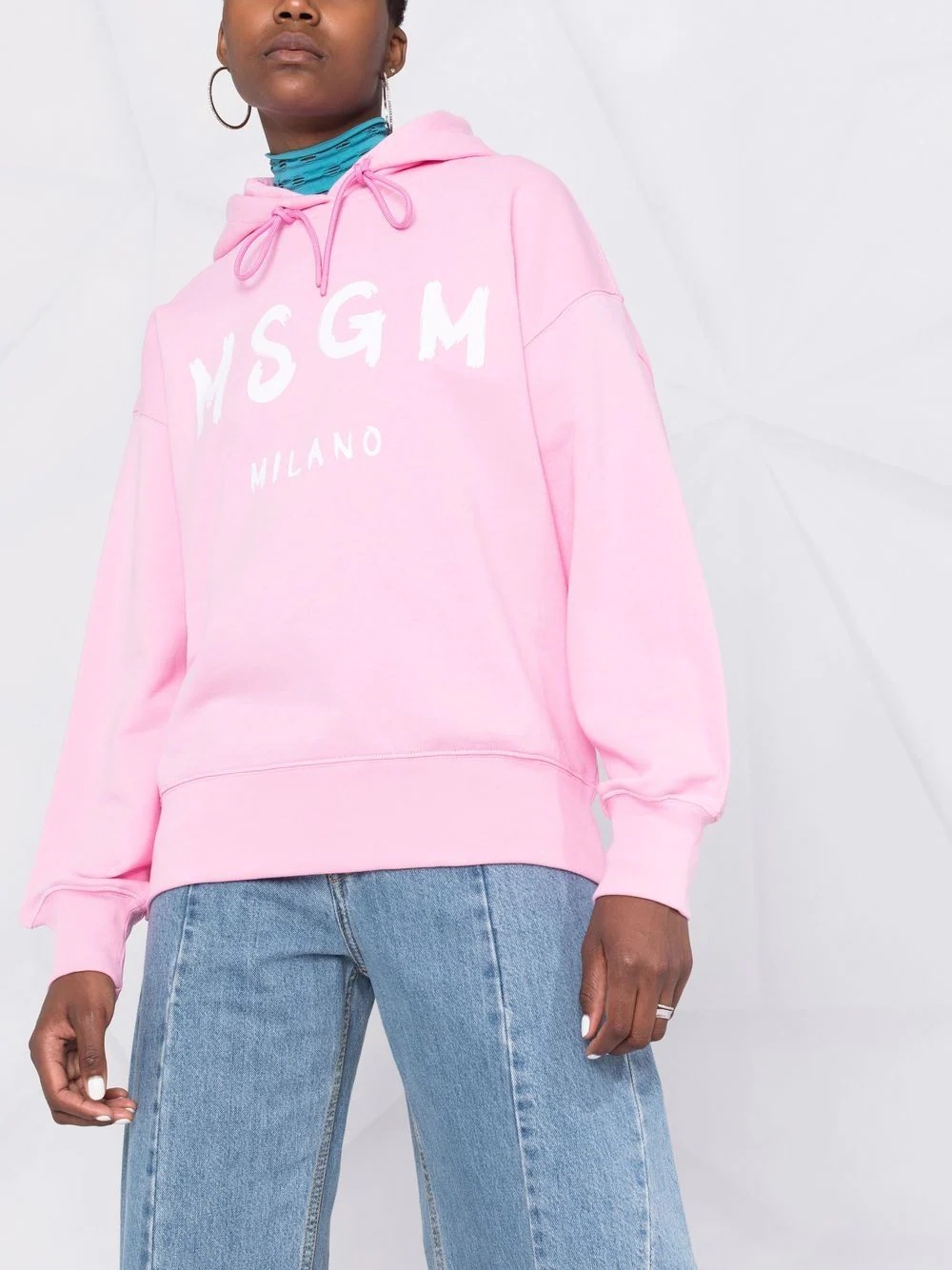 logo-print cotton hoodie - 5