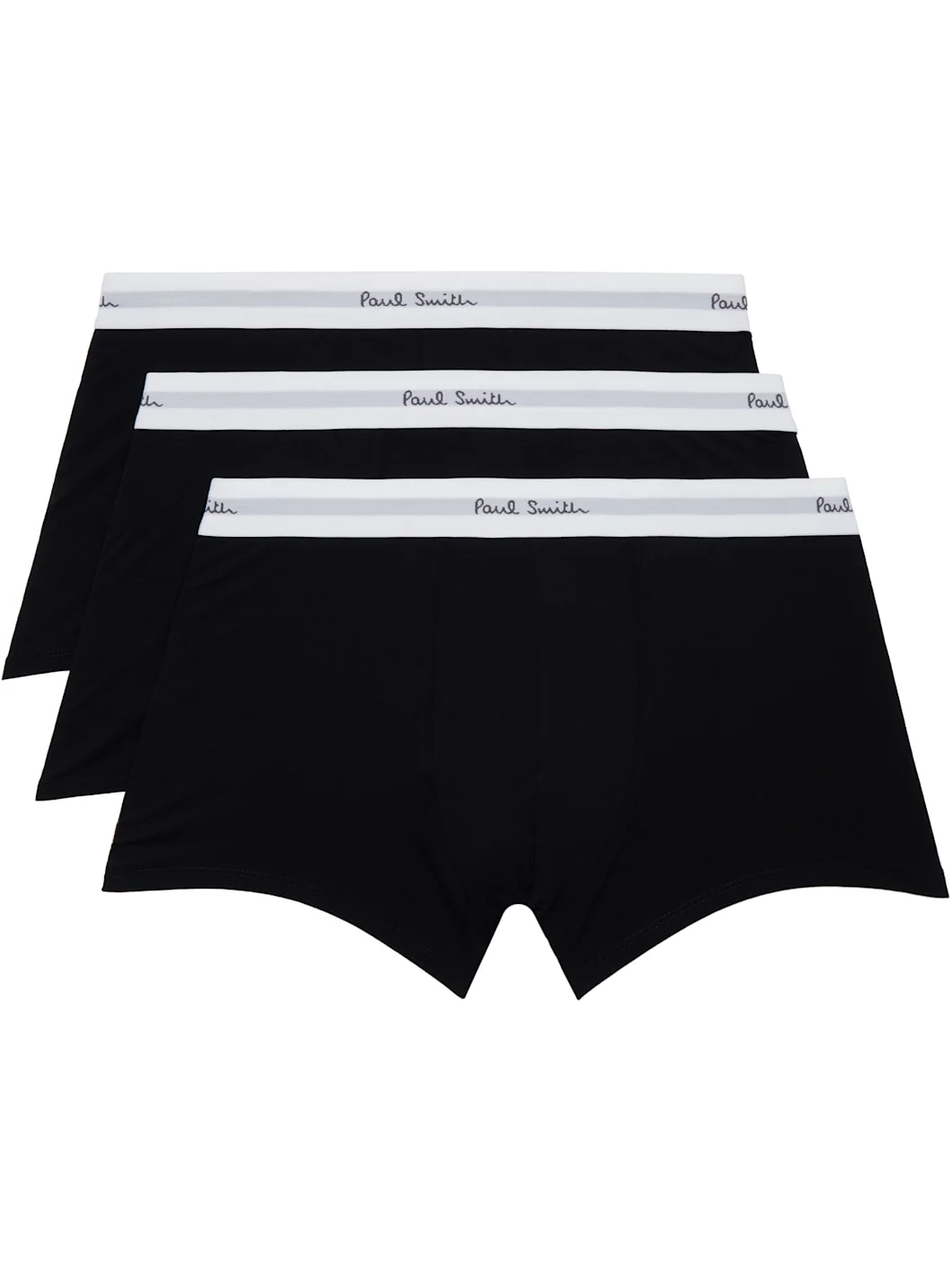 Three-Pack Black Organic-Cotton Mixed Stripe Boxer Briefs - 1