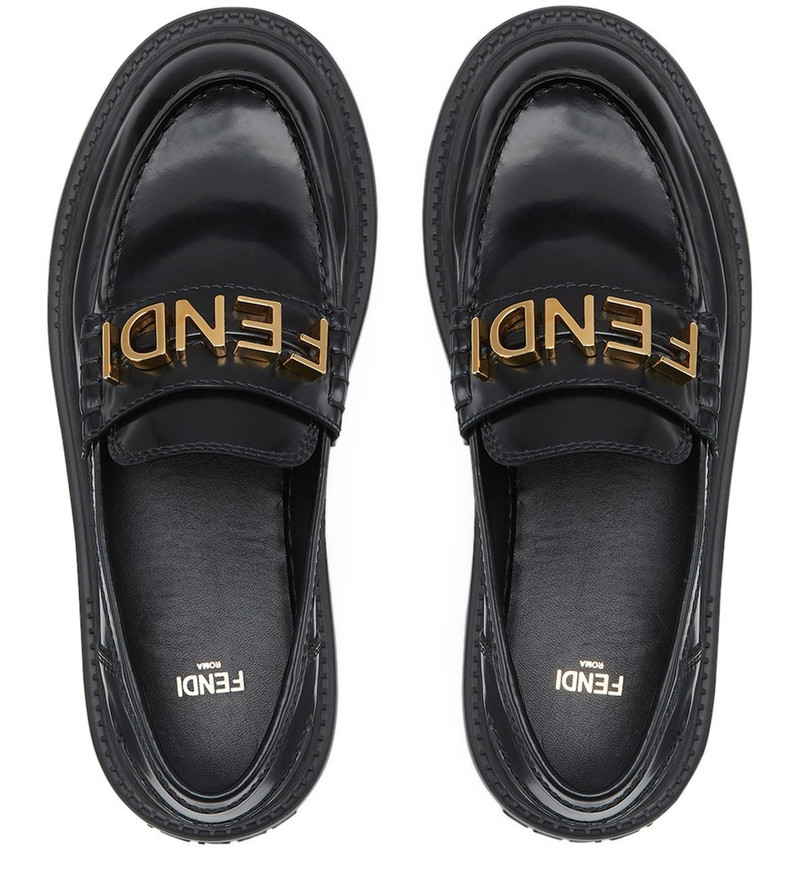 logo-lettered chunky-sole loafers 4